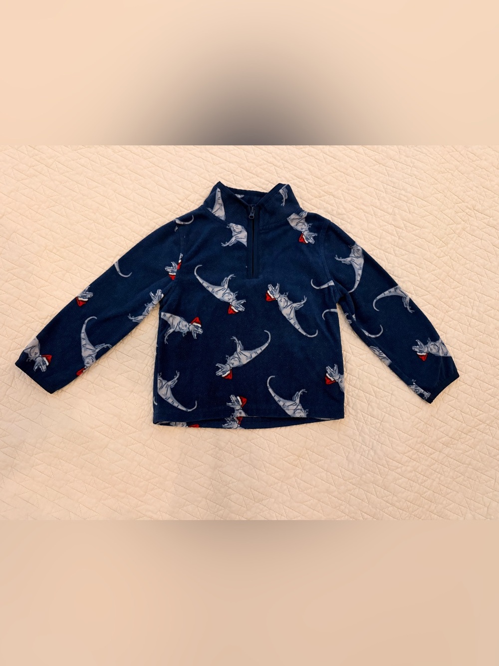 OshKosh B'gosh Navy Dinosaur Half-Zip Fleece Pullover